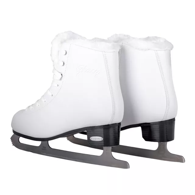 Damskie łyżwy figurowe z ciepłym futerkiem inSPORTline Glacy ∙ system Safety Ankle ∙ amortyzacja Comfort Fit ∙ stal TÜV