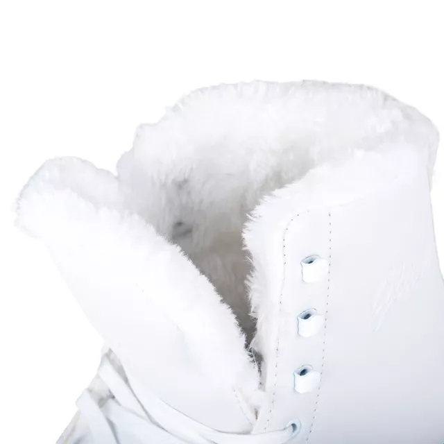Damskie łyżwy figurowe z ciepłym futerkiem inSPORTline Glacy ∙ system Safety Ankle ∙ amortyzacja Comfort Fit ∙ stal TÜV