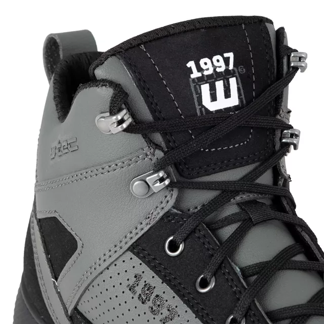 Buty motocyklowe męskie W-TEC Milwook ∙ skóra zamszowa ∙ membrana wodoodporna ∙ ochrona kostek ∙ oddychające - Szaro-czarny