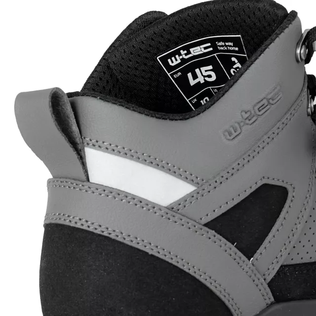 Buty motocyklowe męskie W-TEC Milwook ∙ skóra zamszowa ∙ membrana wodoodporna ∙ ochrona kostek ∙ oddychające - Szaro-czarny
