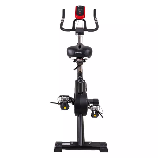 Rower treningowy spinningowy inSPORTline Alfan ∙ czarny ∙ opór manualny ∙ czujniki tętna ∙ uchwyt na tablet ∙ wyświetlacz LCD