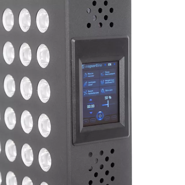 Panel LED do terapii światłem inSPORTline Lustar ∙ 300 diod ∙ 6 trybów ∙ 450 W ∙ światło czerwone+NIR