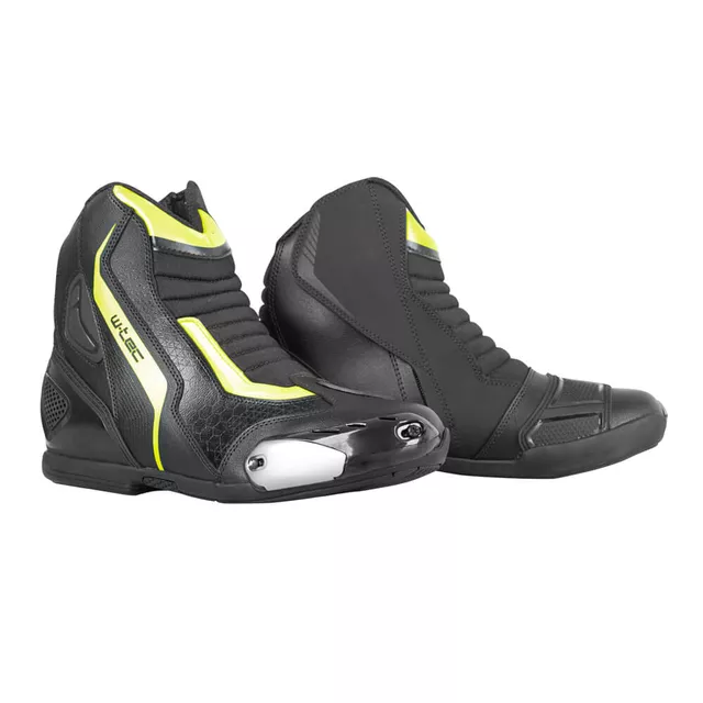 Męskie buty motocyklowe W-TEC GlamCE - Czarno-czerwony - Czarny-fluo żółty