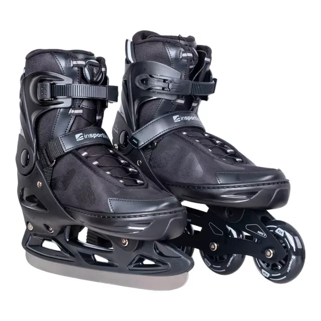 Łyżworolki z wymienną płozą inSPORTline Noctys ∙ 2w1 ∙ system FITGO® ∙ klamra MicroLock ∙ wkładka Comfort Fit ∙ kółka PU 82A ∙ nośność 100 kg