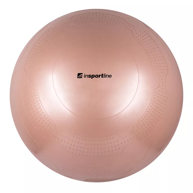 Piłka gimnastyczna inSPORTline Stretch Ball Ø 75 cm ∙ antypoślizgowa ∙ wypustki masujące ∙ nośność 200 kg ∙ pompka w zestawie - mus mokka