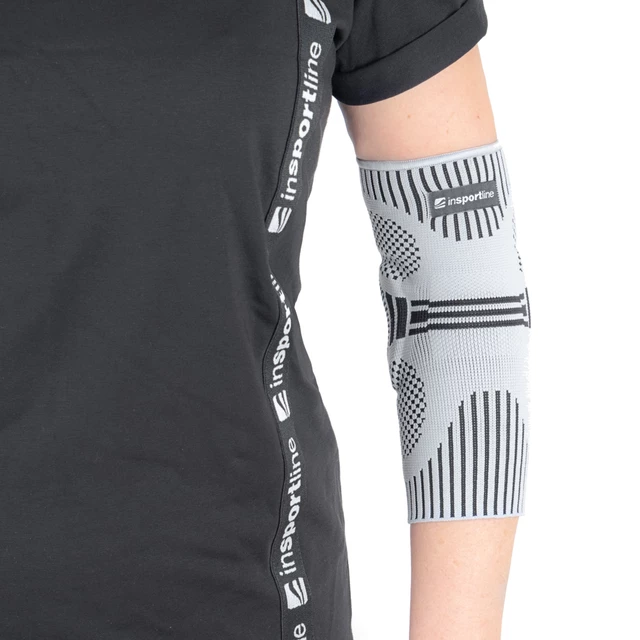 Stabilizator łokciowy inSPORTline Cuddo ∙ kompresja z silikonem ∙ elastyczny materiał ∙  silikonowe wzmocnienia