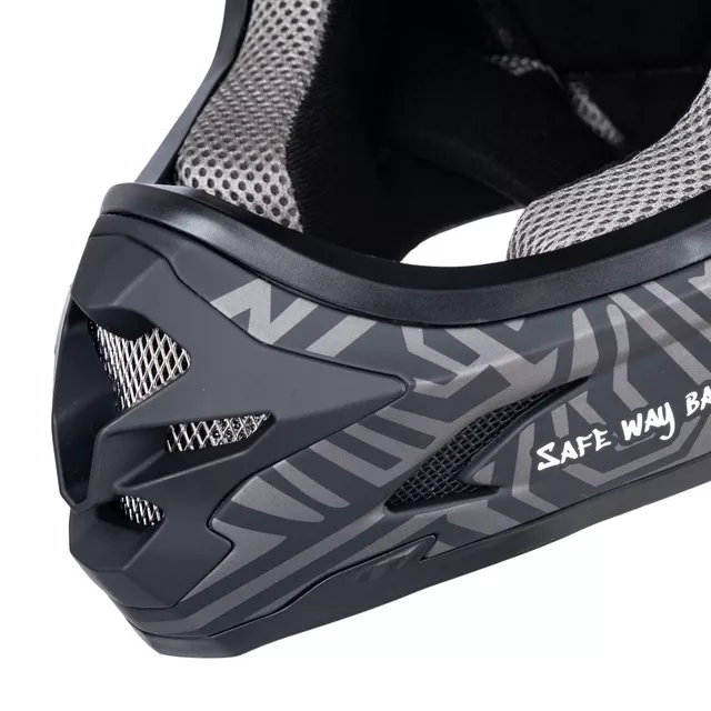 Kask downhillowy W-TEC Richpike ∙ full face ∙ 14 otworów wentylacyjnych ∙ regulowany daszek ∙ skorupa ABS ∙ lekki ∙ podwójne zapięcie - Moss Forest