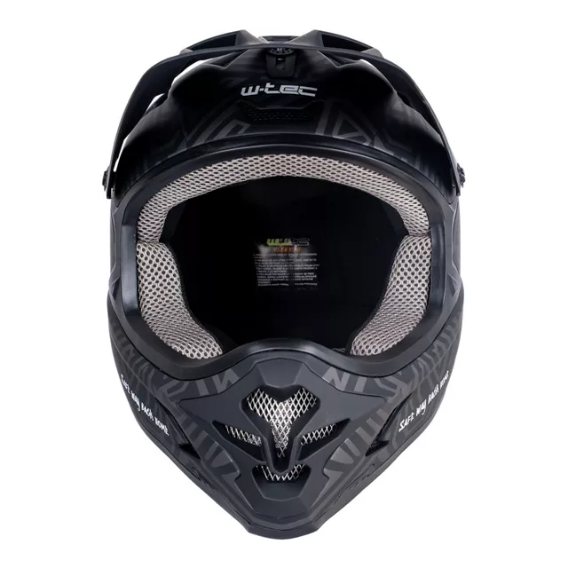 Kask downhillowy W-TEC Richpike ∙ full face ∙ 14 otworów wentylacyjnych ∙ regulowany daszek ∙ skorupa ABS ∙ lekki ∙ podwójne zapięcie - Moss Forest