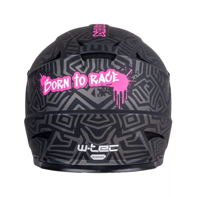 Kask downhillowy W-TEC Richpike ∙ full face ∙ 14 otworów wentylacyjnych ∙ regulowany daszek ∙ skorupa ABS ∙ lekki ∙ podwójne zapięcie - Moss Forest