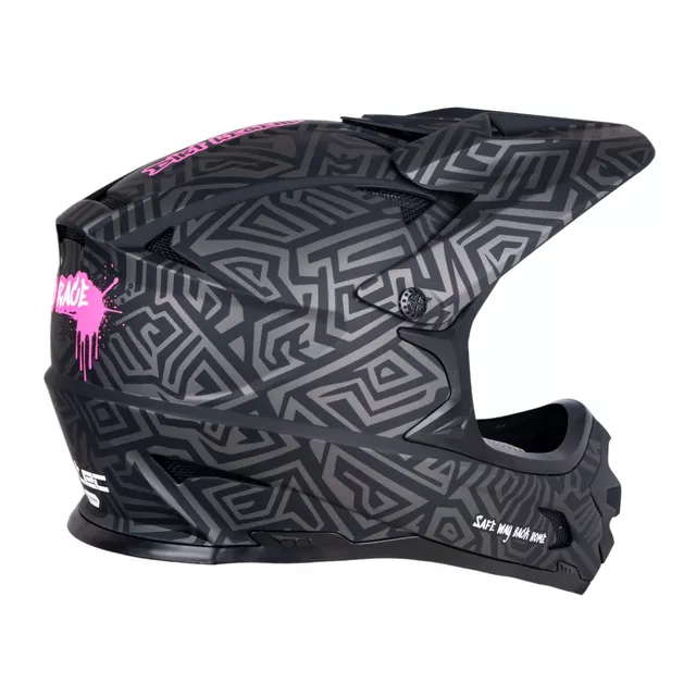 Kask downhillowy W-TEC Richpike ∙ full face ∙ 14 otworów wentylacyjnych ∙ regulowany daszek ∙ skorupa ABS ∙ lekki ∙ podwójne zapięcie - Moss Forest