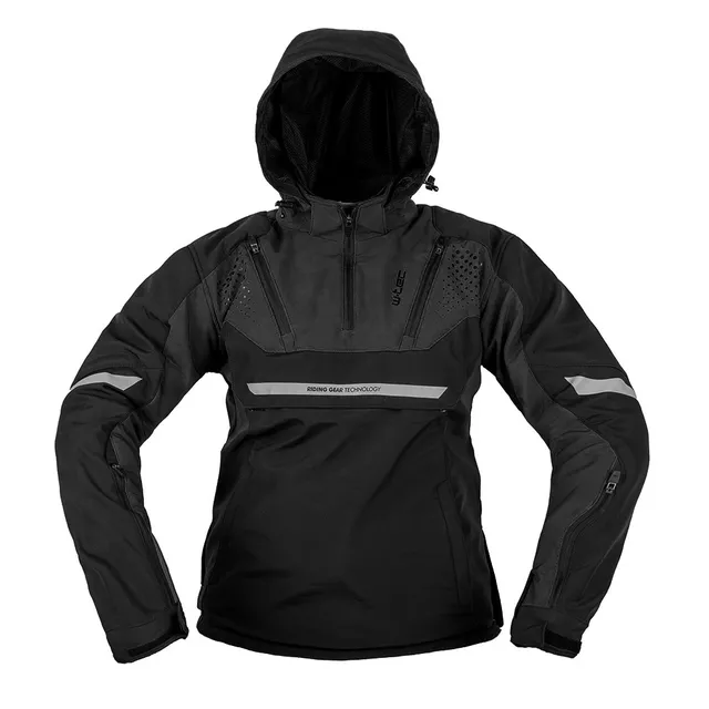 Męska kurtka motocyklowa W-TEC Annorack ∙ Softshell ∙ ochraniacze CE ∙ wentylacja - khaki-czarny - Czarny