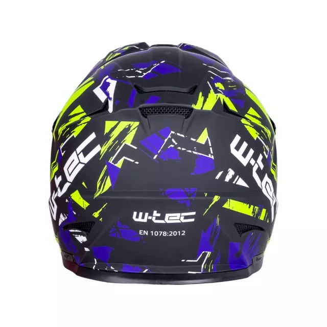 Kask downhillowy W-TEC Richpike ∙ full face ∙ 14 otworów wentylacyjnych ∙ regulowany daszek ∙ skorupa ABS ∙ lekki ∙ podwójne zapięcie - Moss Forest
