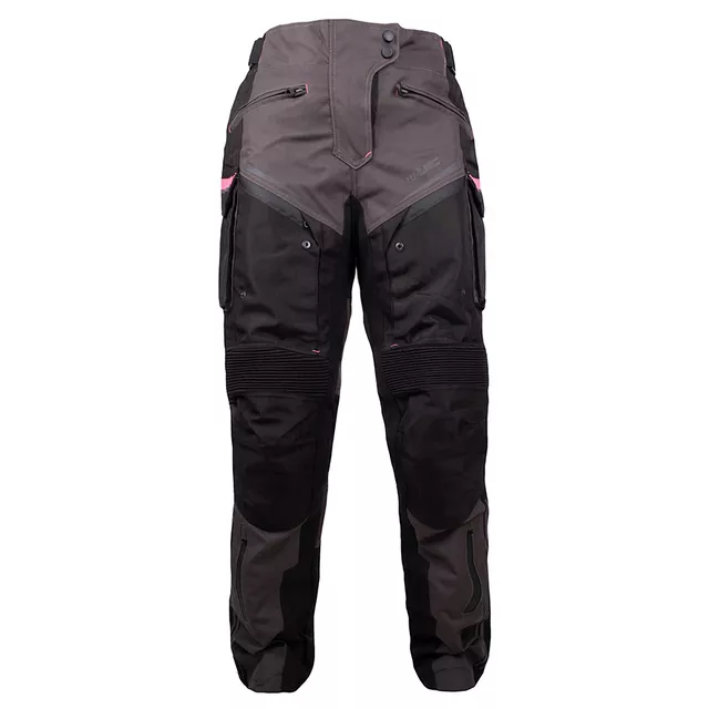 Damskie spodnie motocyklowe W-TEC Barbata - czarno-szaro-różowy