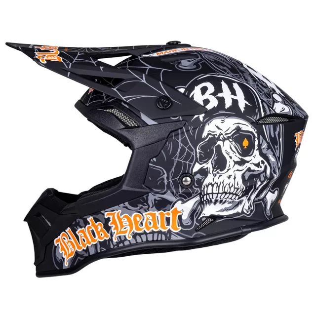 Kask motocrossowy W-TEC Black Heart Harzdorf ∙ off-road ∙ certyfikat ECE 22.06 ∙ skorupa termoplastyczna ∙ regulowany daszek ∙ wyjmowana wyściółka