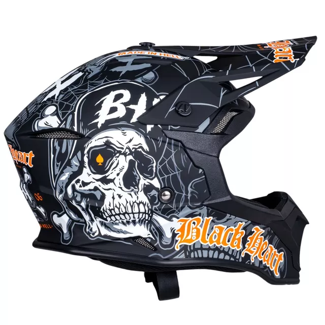 Kask motocrossowy W-TEC Black Heart Harzdorf ∙ off-road ∙ certyfikat ECE 22.06 ∙ skorupa termoplastyczna ∙ regulowany daszek ∙ wyjmowana wyściółka