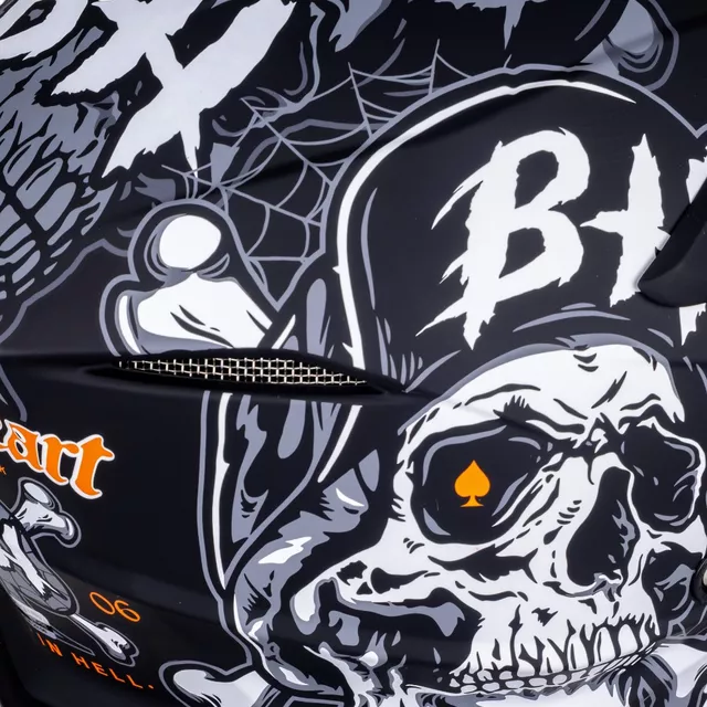 Kask motocrossowy W-TEC Black Heart Harzdorf ∙ off-road ∙ certyfikat ECE 22.06 ∙ skorupa termoplastyczna ∙ regulowany daszek ∙ wyjmowana wyściółka