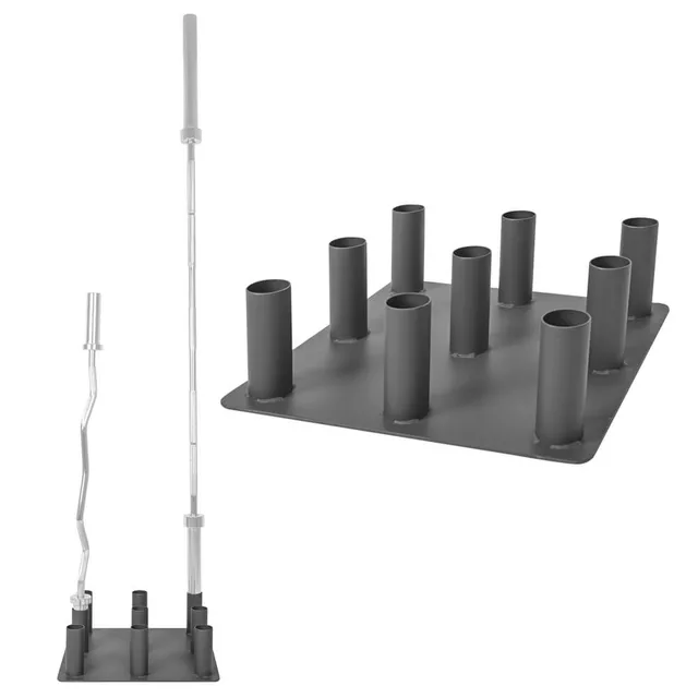 Stojak na gryfy olimpijskie inSPORTline BR5001 ∙ 9 otworów 50 mm ∙ 200 kg ∙ solidna konstrukcja