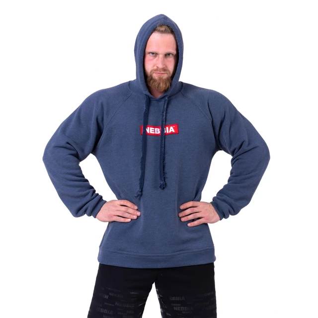 Męska bluza z kapturem Nebbia Red Label 149 - Ciemny niebieski
