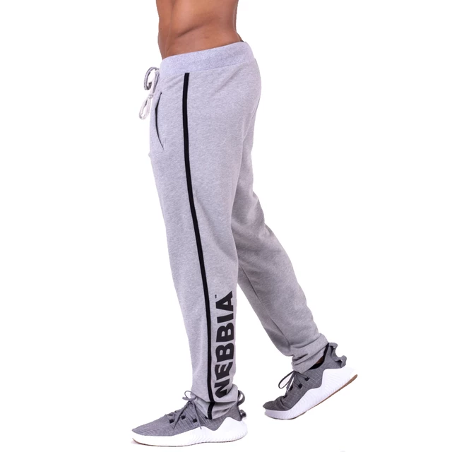 Męskie spodnie dresowe Nebbia Side Stripe Retro Joggers 154 - Szary