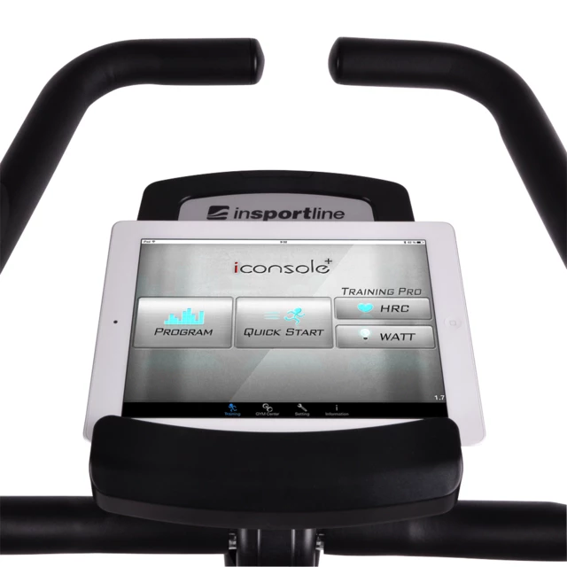 Rower treningowy pionowy inSPORTline inCondi UB60i ∙ pas piersiowy ∙ nośność 150 kg ∙ HRC ∙ 32 poziomy oporu ∙ aplikacje Zwift / Kinomap - Czarny