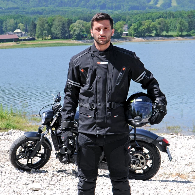 Męskie spodnie motocyklowe softshell W-TEC Erkalis GS-1729 - Czarny