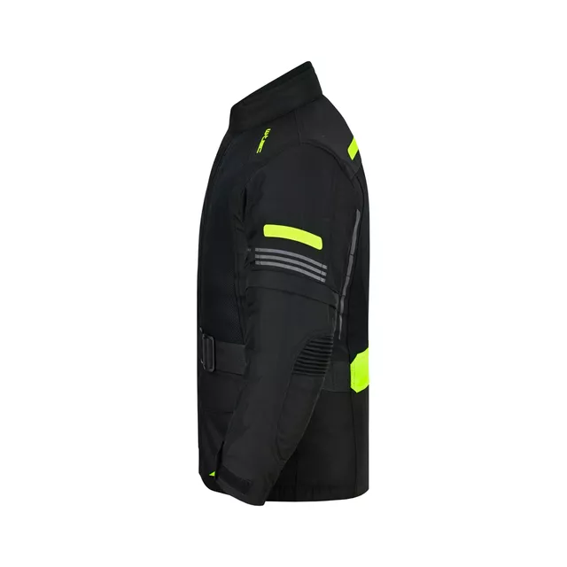 Dziecięca kurtka motocyklowa W-TEC Pinapoco ∙ wyjmowane ochraniacze ∙ regulacja rozmiaru ∙ wiatro-wodoodporna ∙ wentylacja - Czarny-fluo