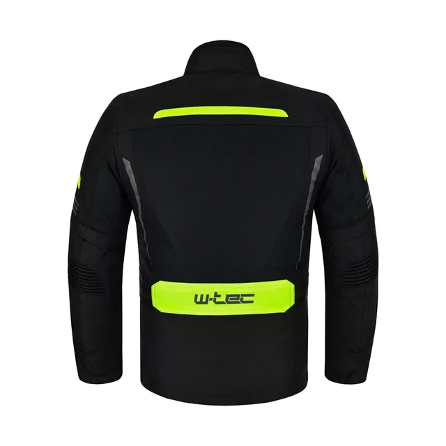 Dziecięca kurtka motocyklowa W-TEC Pinapoco ∙ wyjmowane ochraniacze ∙ regulacja rozmiaru ∙ wiatro-wodoodporna ∙ wentylacja - Czarny-fluo