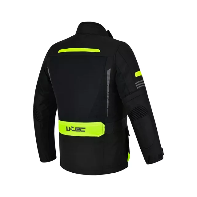 Dziecięca kurtka motocyklowa W-TEC Pinapoco ∙ wyjmowane ochraniacze ∙ regulacja rozmiaru ∙ wiatro-wodoodporna ∙ wentylacja - Czarny-fluo