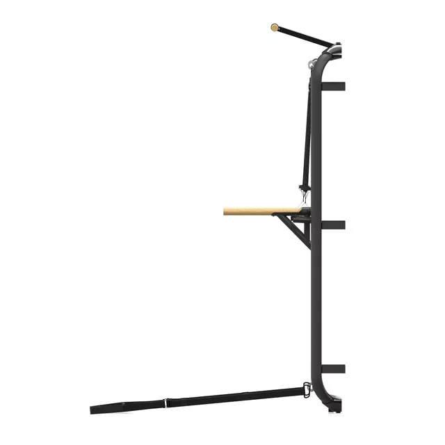 Wielofunkcyjna drabinka gimnastyczna inSPORTline Wootkit 220×86 cm ∙ 8 szczebli ∙ nośność 150 kg ∙ stal/drewno bukowe ∙ drążek ∙ akcesoria - Czarny