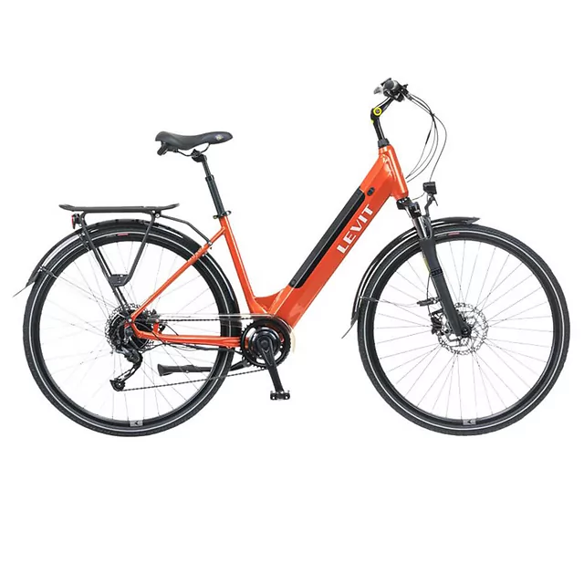 Miejski rower elektryczny z oświetleniem Levit Musca Urban HD 630 28" - Orange Pearl