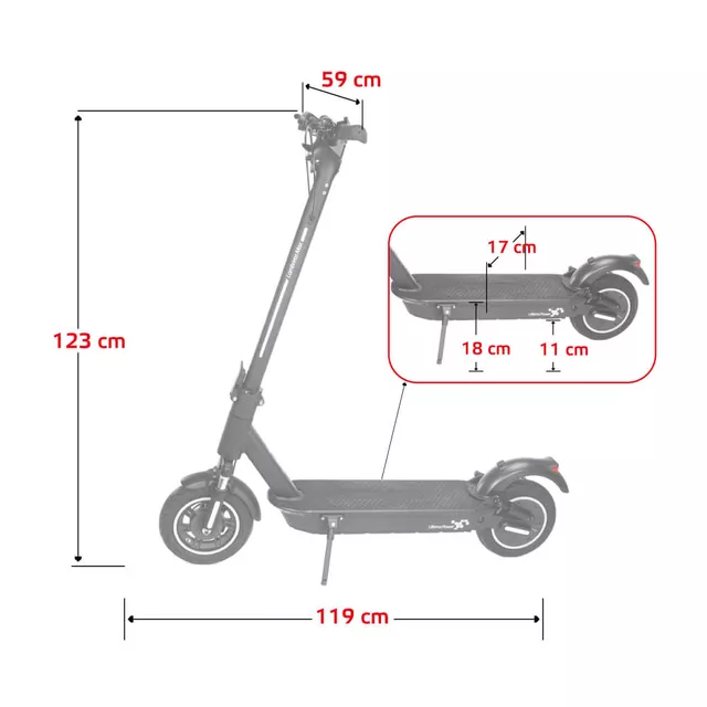 Hulajnoga elektryczna W-TEC Lambreto Max II - OUTLET 700W 10"