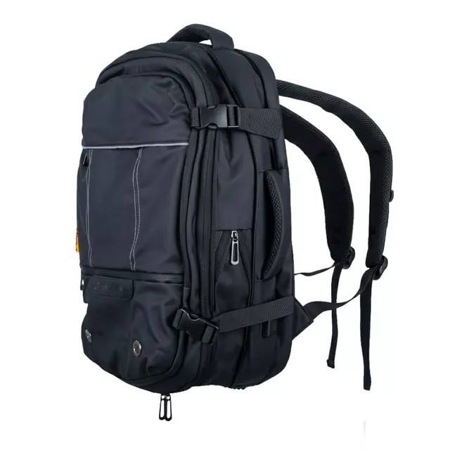 Plecak podróżny inSPORTline Wingmate 33–50 l ∙ regulowana pojemność ∙ otwarcie jak walizka ∙ kieszeń na laptopa 17,3" ∙ kabel do powerbanka