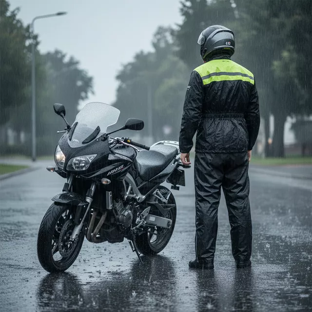 Płaszcz przeciwdeszczowy motocyklowy W-TEC Nowet ∙ lekki ∙ elementy odblaskowe ∙ regulowane mankiety ∙ siateczkowa podszewka ∙ chowany kaptur