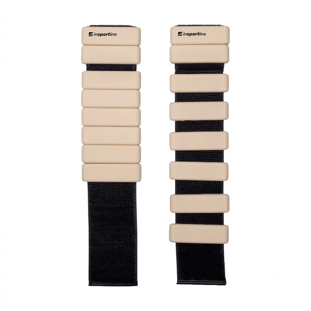 Obciążniki fitness na ręce i nogi inSPORTline Brace ∙ 0,5 kg każdy ∙ regulowany pasek ∙ komfortowy materiał - Beżowy