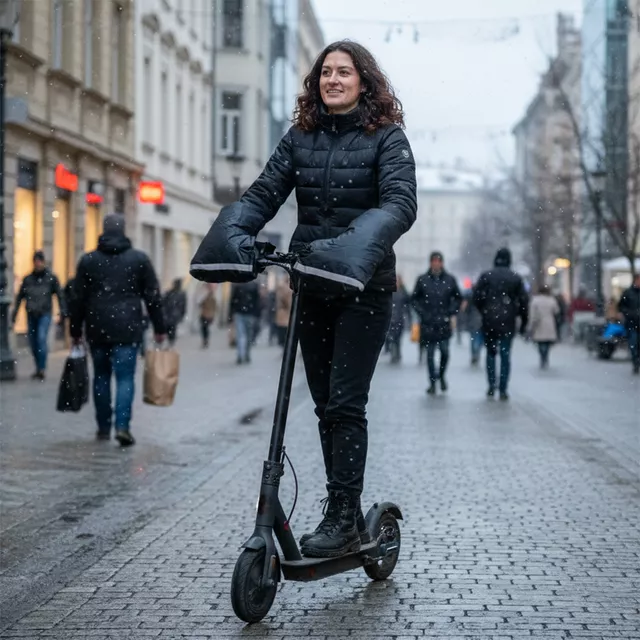 Mufki rękawice ocieplające na kierownice inSPORTline Glovara ∙ ocieplacze dłoni ∙ ciepłe futerko ∙ wodoodporne ∙ wiatroszczelne ∙ elementy odblaskowe