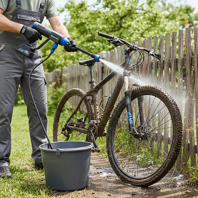 Akumulatorowa myjka ciśnieniowa inSPORTline Esedera ∙ 35 bar ∙ 6 l/min ∙ pojemnik na detergent ∙ dysza 6w1 ∙ walizka