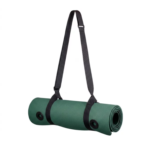 Mata do ćwiczeń inSPORTline Kikami 180x61x0,8 cm ∙ z otworami do zawieszenia ∙ antypoślizgowa ∙ z paskiem transportowym ∙ odporna na pot i wodę - bambus beżowo-brązowy