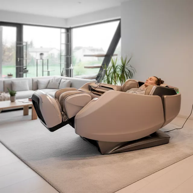 Fotel masujący inSPORTline Balsadena ∙ masaż 4D, powietrzny ∙ ogrzewanie ∙ Bluetooth ∙ Zero Gravity ∙ Zero Space - Beżowy