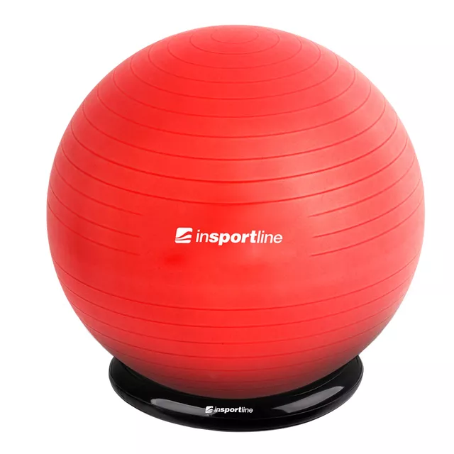 Piłka gimnastyczna z funkcją krzesła inSPORTline Top Ball 85 cm BallBase - Ciemny szary - Czerwony