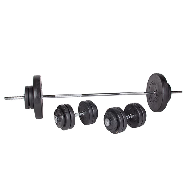 Zestaw treningowy: poręcze + gryfy + obciążenia inSPORTline CEM-180 (40 cm / 30 mm) ∙ 80 kg