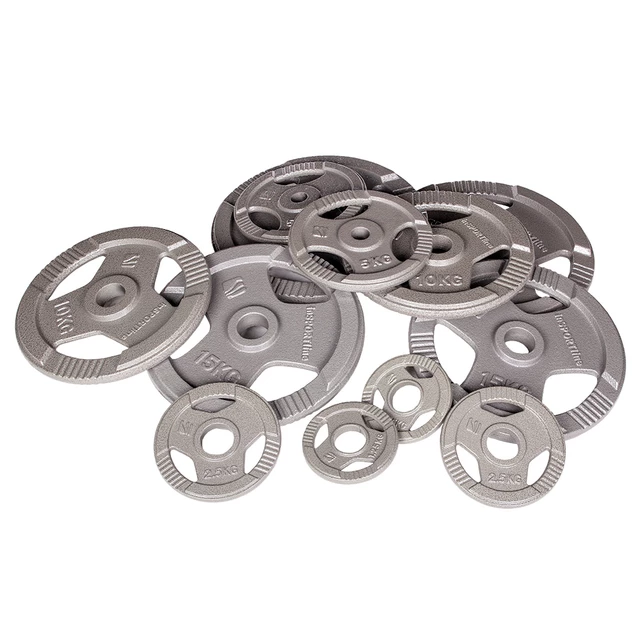 Obciążenia olimpijskie żeliwne inSPORTline Hamerton ∙ 1,25-25 kg ∙ otwór 50 mm ∙ uchwyty ergonomiczne ∙ ochrona antykorozyjna