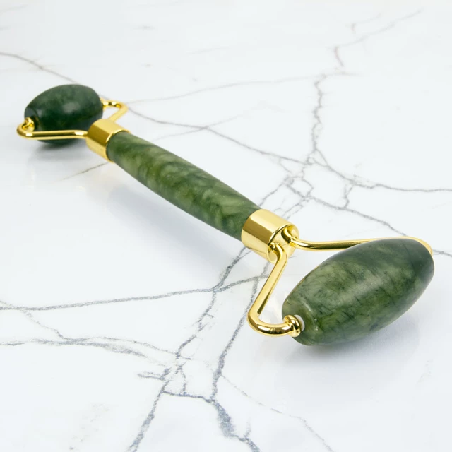 Roller do twarzy Gua Sha inSPORTline Siarto ∙ jadeit naturalny ∙ lifting ∙ drenaż ∙ poprawa krążenia