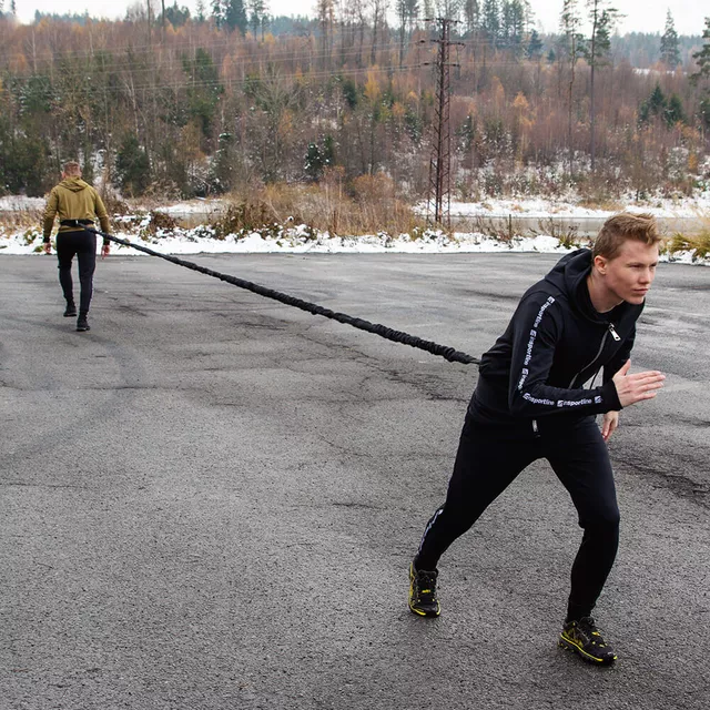 Guma treningowa inSPORTline Byfaster RS1400 ∙ 14,5 kg oporu ∙ długość 600 cm ∙ max 15 m ∙ regulowany pasek ∙ ochronny rękaw