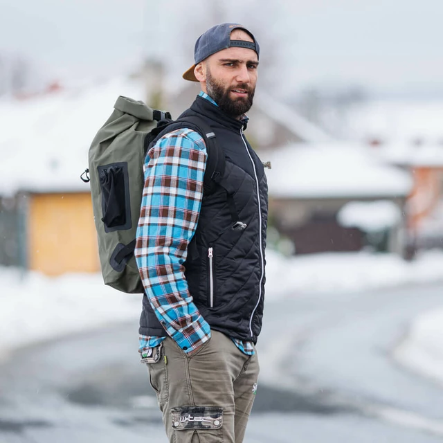 Ogrzewana kamizelka bezrękawnik męski inSPORTline Warmhim ∙ grzanie włóknem węglowym ∙ strefy brzuch/plecy/kręgosłup ∙ powerbank USB