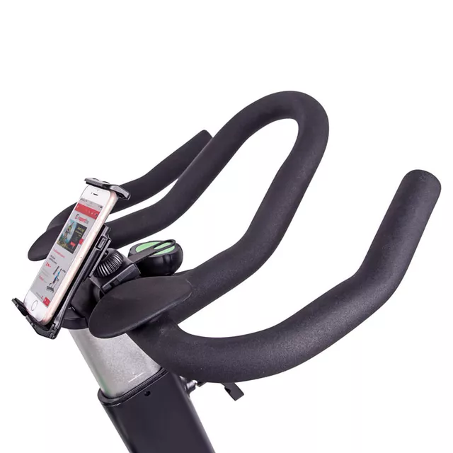 Profesjonalny rower spinningowy inSPORTline Airin ∙ magnetyczny ∙ 20 kg koło ∙ cichy napęd pasowy ∙ płynna regulacja obciążenia ∙ uchwyt na tablet - Czarno-srebrny