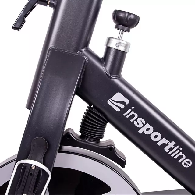 Profesjonalny rower spinningowy inSPORTline Airin ∙ magnetyczny ∙ 20 kg koło ∙ cichy napęd pasowy ∙ płynna regulacja obciążenia ∙ uchwyt na tablet - Czarno-srebrny