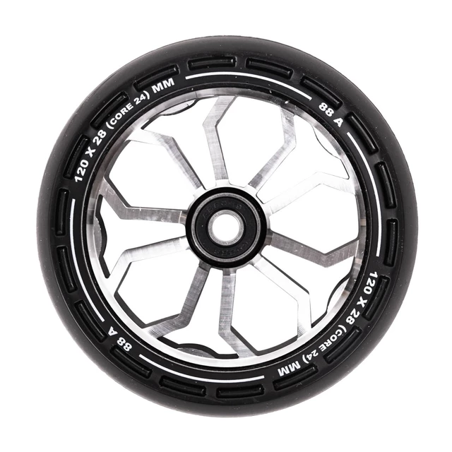 Kółka do hulajnogi LMT XL 120 mm z łożyskami ABEC 9 - neo-chrom - Czarny