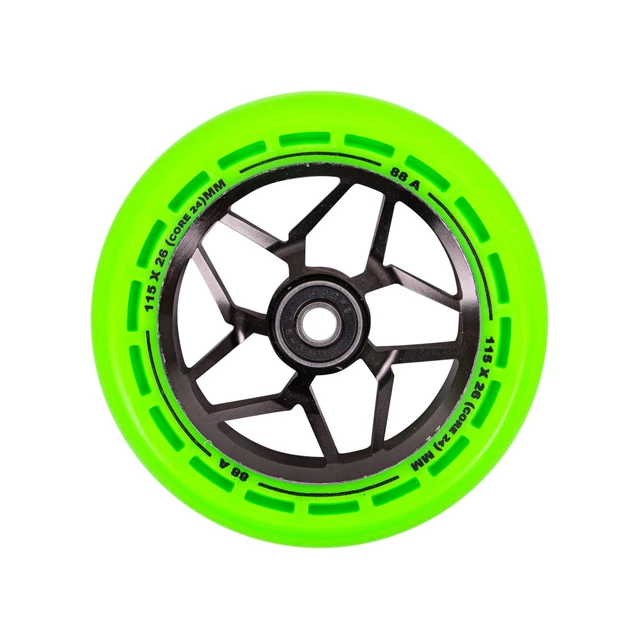 Kółka do hulajnogi LMT L Wheel 115 mm z łożyskami ABEC 9 - Czarno-zielony - Czarno-zielony