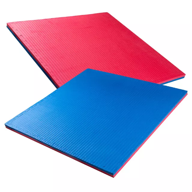 Mata puzzle fitness tatami na podłogę ochronna inSPORTline Malmeida 100x100x4 cm - szaro-czarny, wzór słomkowy
