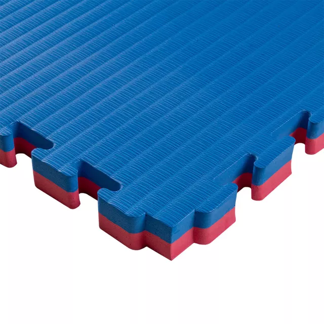Mata puzzle fitness tatami na podłogę ochronna inSPORTline Malmeida 100x100x4 cm - szaro-czarny, wzór słomkowy